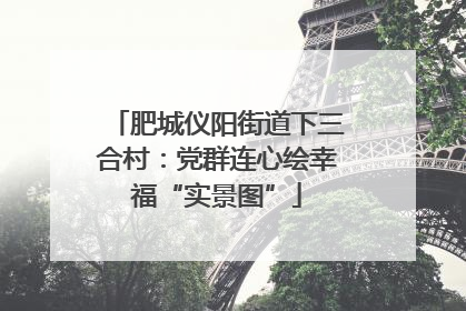 肥城仪阳街道下三合村：党群连心绘幸福“实景图”