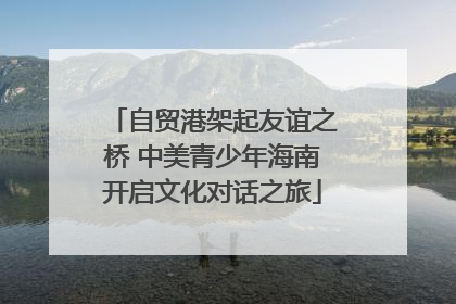 自贸港架起友谊之桥 中美青少年海南开启文化对话之旅
