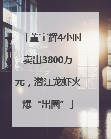 董宇辉4小时卖出3800万元，潜江龙虾火爆“出圈”