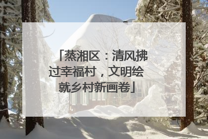 蒸湘区：清风拂过幸福村，文明绘就乡村新画卷