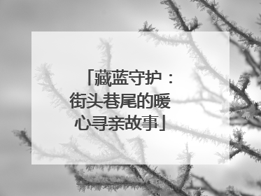 藏蓝守护：街头巷尾的暖心寻亲故事