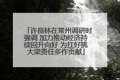 许昆林在常州调研时强调 加力推动经济持续回升向好 为扛好挑大梁责任多作贡献