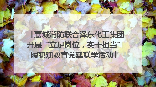 襄城消防联合泽东化工集团开展“立足岗位，实干担当”履职观教育党建联学活动