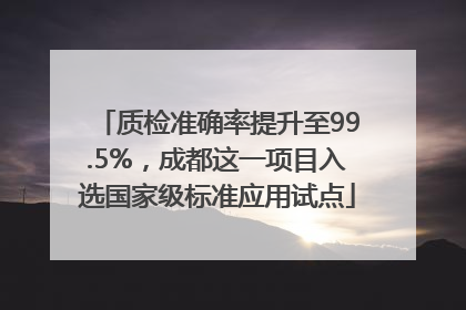 质检准确率提升至99.5%，成都这一项目入选国家级标准应用试点