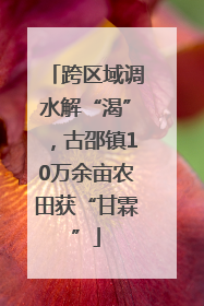 跨区域调水解“渴”，古邵镇10万余亩农田获“甘霖”