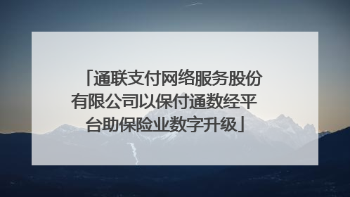 通联支付网络服务股份有限公司以保付通数经平台助保险业数字升级