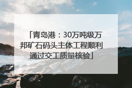 青岛港：30万吨级万邦矿石码头主体工程顺利通过交工质量核验