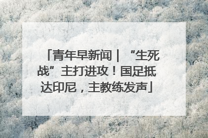 青年早新闻｜“生死战”主打进攻！国足抵达印尼，主教练发声