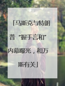 马斯克与特朗普“握手言和”内幕曝光，和万斯有关