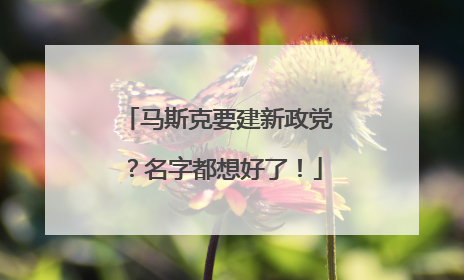 马斯克要建新政党？名字都想好了！