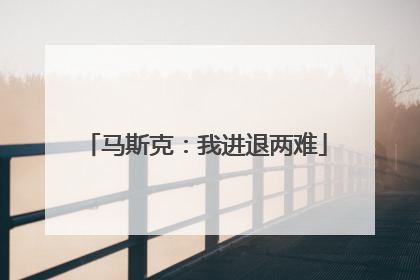 马斯克：我进退两难