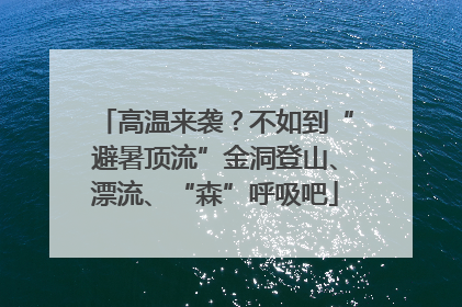 高温来袭？不如到“避暑顶流”金洞登山、漂流、“森”呼吸吧