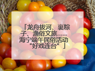 龙舟拔河、裹粽子、渔俗文旅……海宁端午民俗活动“好戏连台”