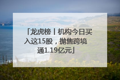 龙虎榜丨机构今日买入这15股，抛售跨境通1.19亿元
