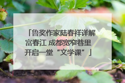 鲁奖作家陆春祥详解富春江 成都宽窄巷里开启一堂“文学课”