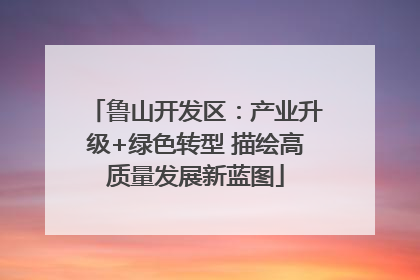 鲁山开发区：产业升级+绿色转型 描绘高质量发展新蓝图