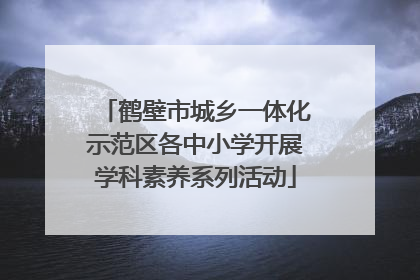 鹤壁市城乡一体化示范区各中小学开展学科素养系列活动