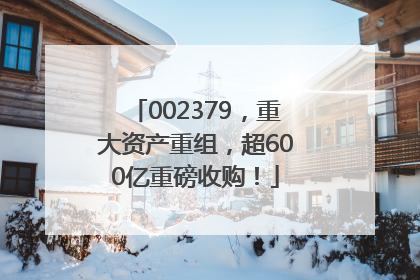 002379，重大资产重组，超600亿重磅收购！
