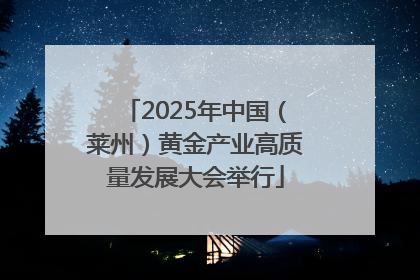 2025年中国（莱州）黄金产业高质量发展大会举行