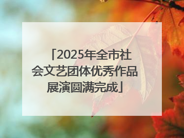 2025年全市社会文艺团体优秀作品展演圆满完成