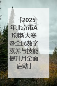 2025年北京市AI创新大赛暨全民数字素养与技能提升月全面启动