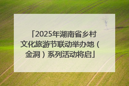 2025年湖南省乡村文化旅游节联动举办地（金洞）系列活动将启