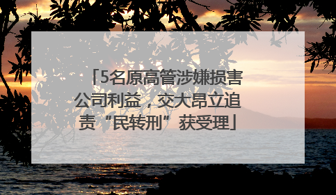 5名原高管涉嫌损害公司利益，交大昂立追责“民转刑”获受理