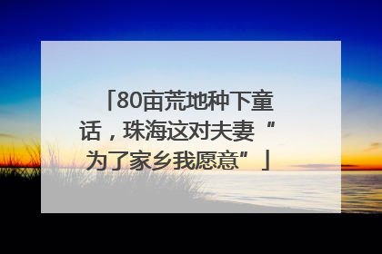 80亩荒地种下童话，珠海这对夫妻“为了家乡我愿意”
